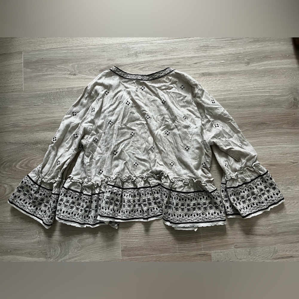 Pilcro Anthropologie Women’s Cropped Eyelet Kimono Boho - Medium/Large - Picture 10 of 11